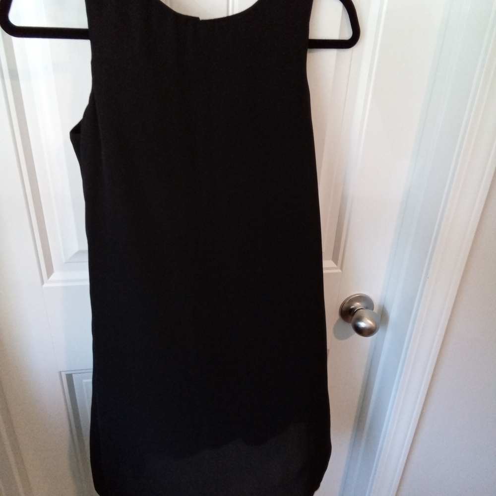 Lily Rose Little Black Dress Size XS Scallop Hem Line In White
